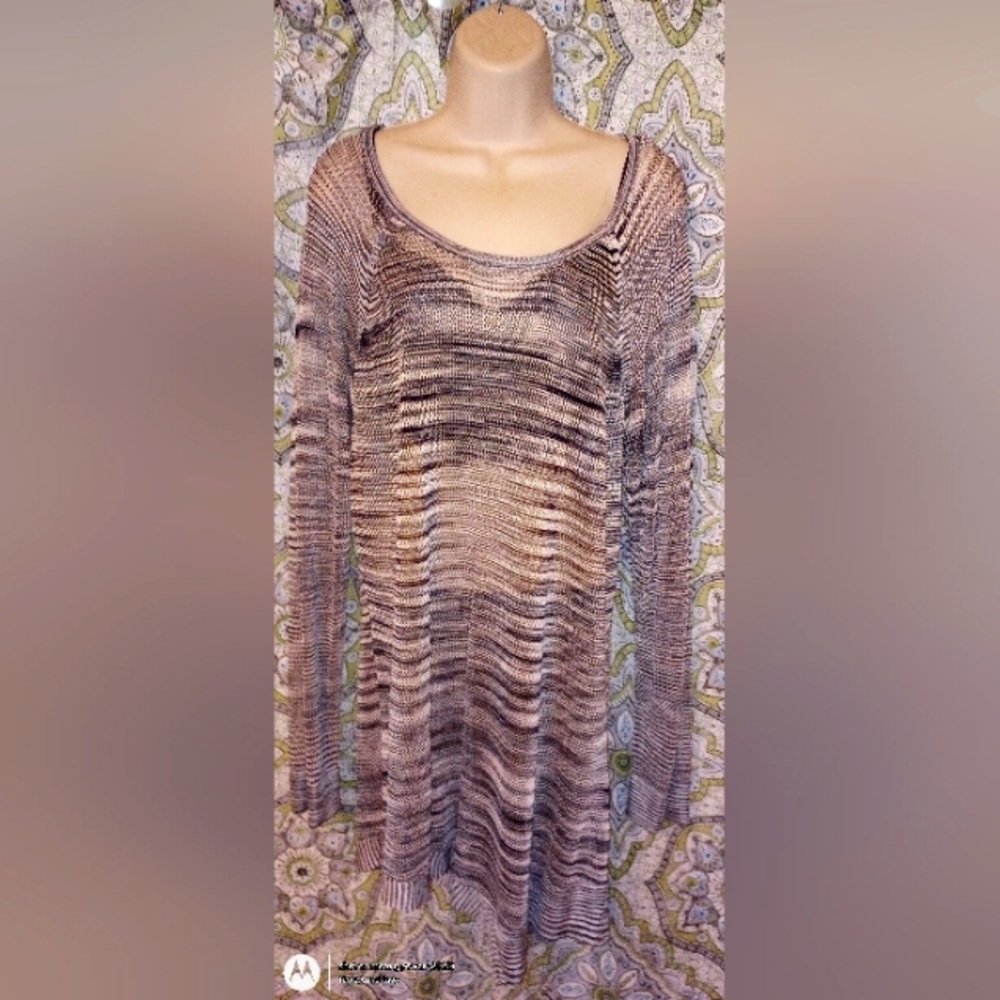 Rock& Republic Sheer Asymmetrical Knit Summer weight Sweater/ Cover